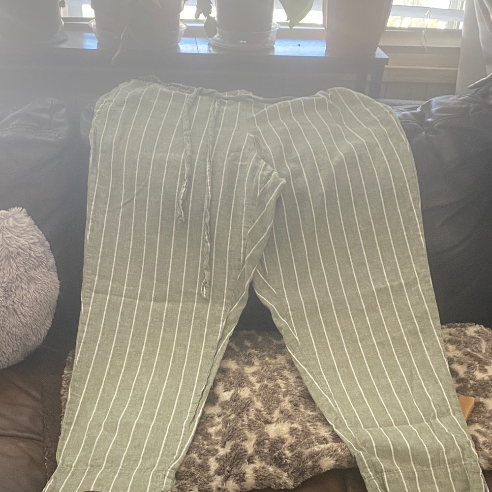 Green Striped Pants